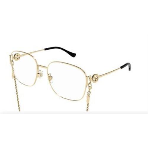 Gucci RX Eyeglasses GG 1209O-002 Gold w/ Demo Lens 57mm