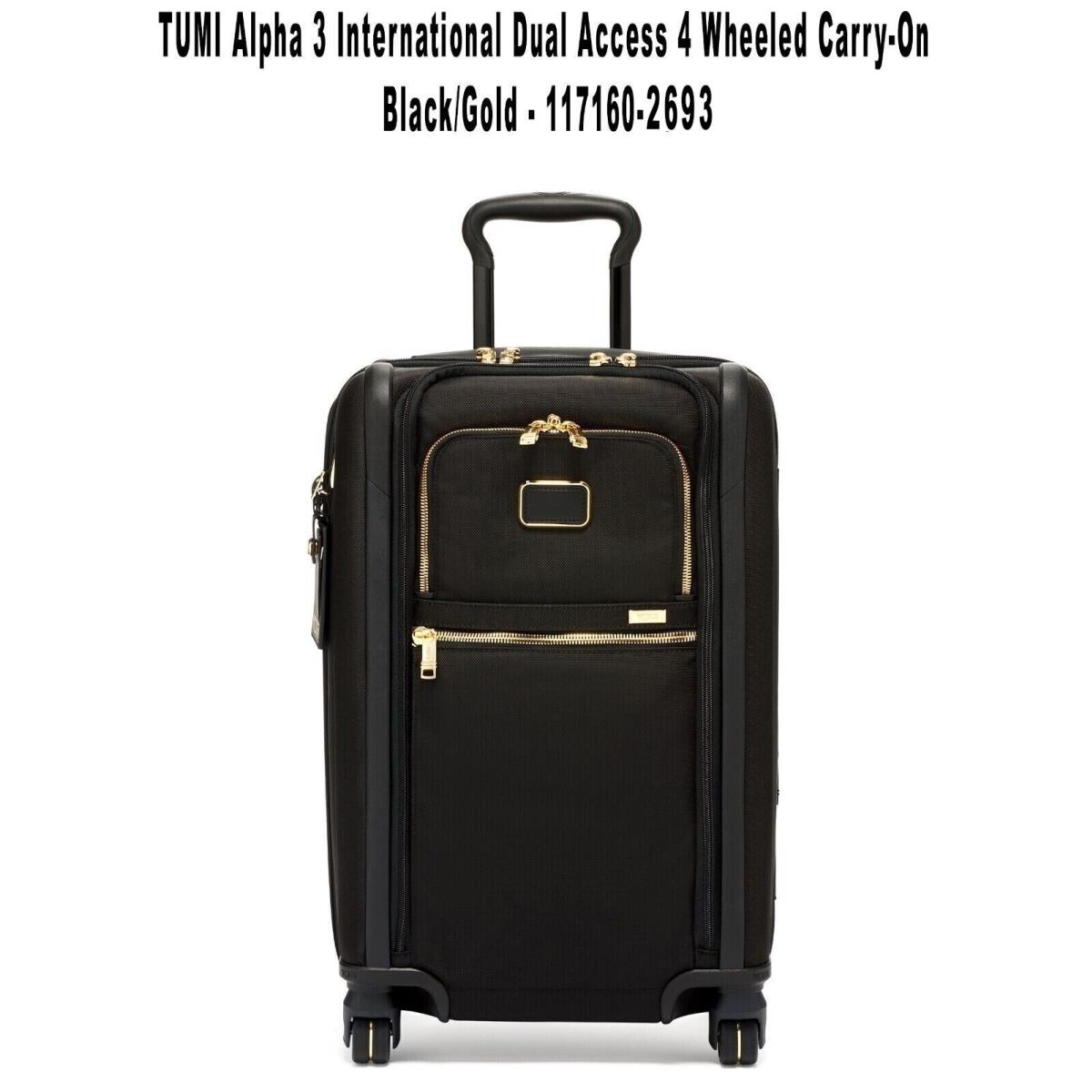 Tumi Alpha 3 International Dual Access 4 Whl Carry-on - Black/gold - 117160-2693