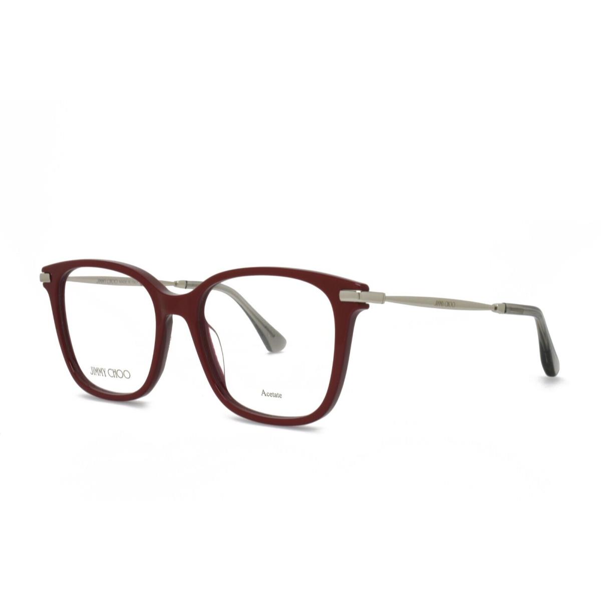 Jimmy Choo 195 C9A 52-17-140 Red Silver Eyeglasses