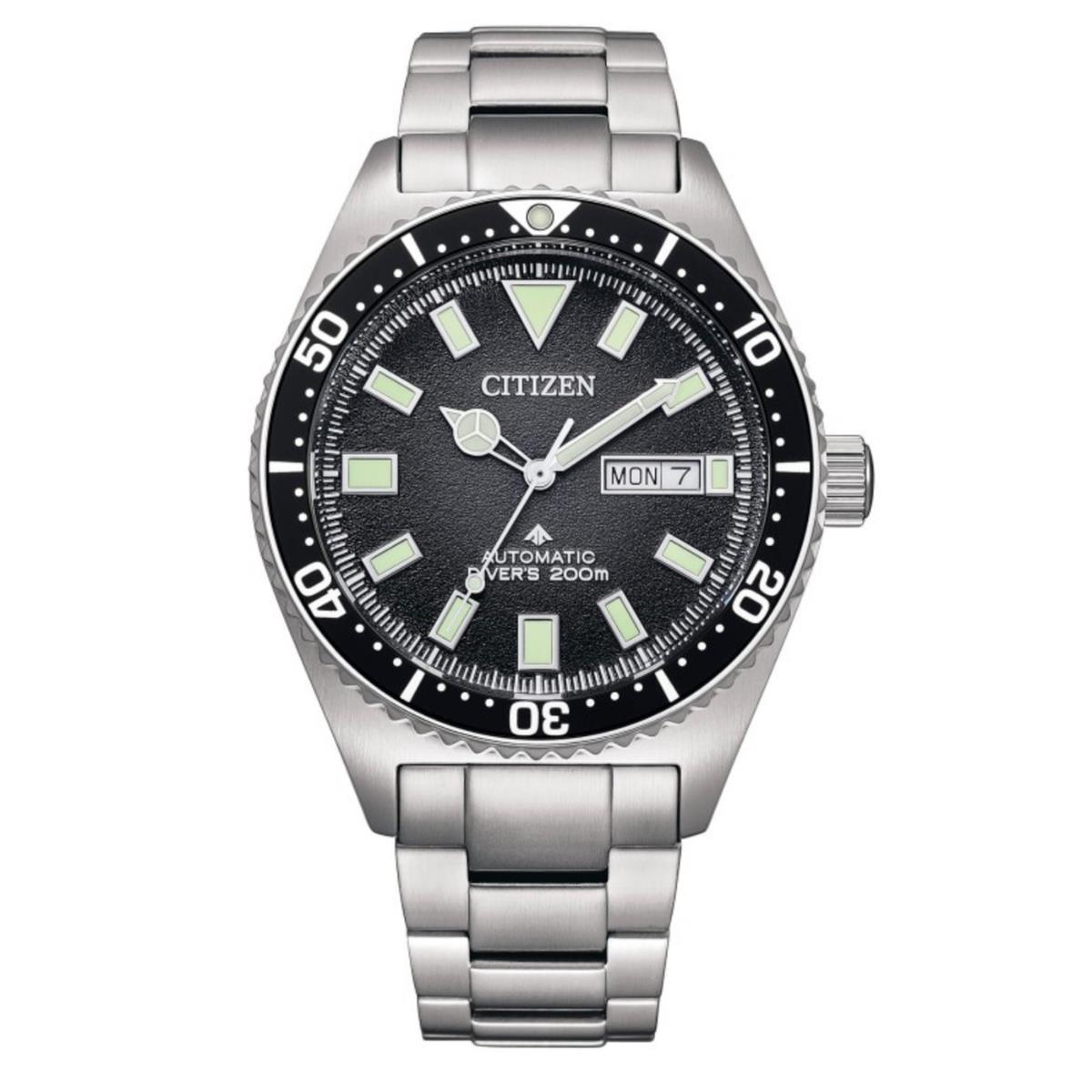 Citizen Men`s Promaster Diver Automatic Black Dial Watch - NY0120-52E - Dial: Black, Band: Silver, Bezel: Black