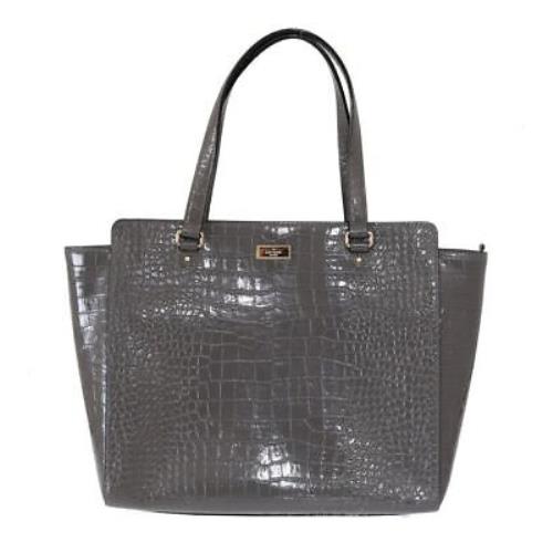 Kate Spade Gray Elissa Bristol Drive Croc Hand Bag