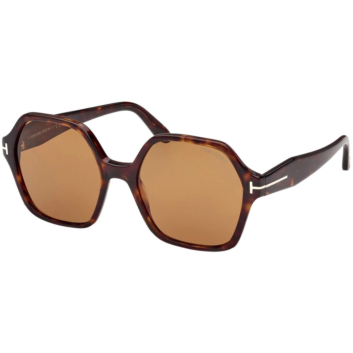 Tom Ford Romy Women`s Geometric Square Sunglasses - FT1032 - Made in Italy Dark Havana/Brown (52E-56)
