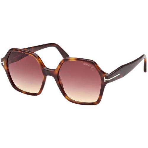 Tom Ford Romy Women`s Geometric Square Sunglasses - FT1032 - Made in Italy Shiny Blonde Havana/Rose (53Z-56)