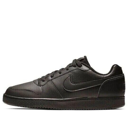 Nike Ebernon Low AQ1775-003 Men`s Black Leather Low Top Sneakers Shoes SGA140 - Black