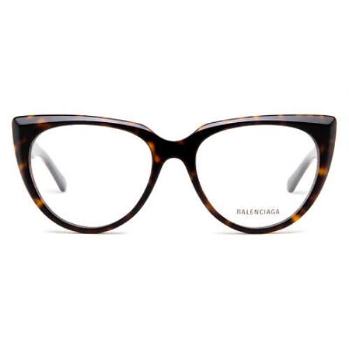 Balenciaga BB0218O Eyeglasses Women Havana Cat Eye 53mm