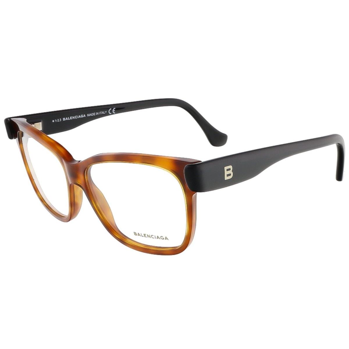 Balenciaga BA5003 053 Black/caramel Square 53-13-140 Full Rim Women`s Eyeglasses