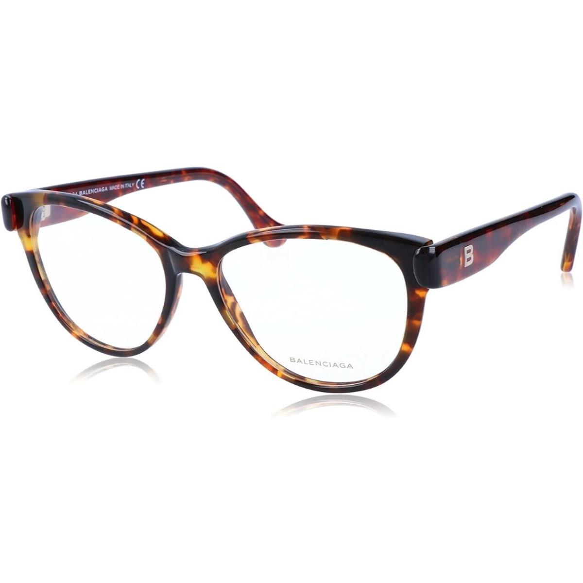 Balenciaga BA5004 055 Havana Butterfly 53-15-140mm Full Rim Women`s Eyeglasses