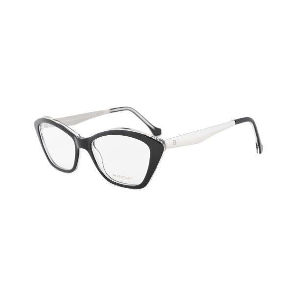 Balenciaga BA5040 003 Black/crystal Cat Eye 53-17-140mm Full Rim Eyeglasses