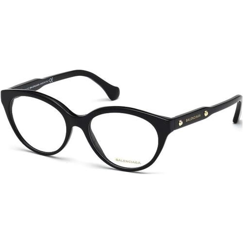 Balenciaga BA5001 001 Shiny Black Oval Full Rim 51-16-140mm Men`s Eyeglasses