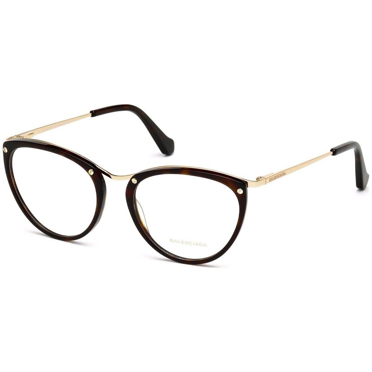 Balenciaga BA5046 055 Havana Cat Eye 51-17-135mm Full Rim Women`s Eyeglasses