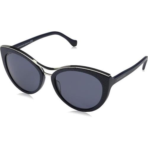 Balenciaga BA33 90A Black/silver Cat Eye Blue Non-polarized Women`s Sunglasses