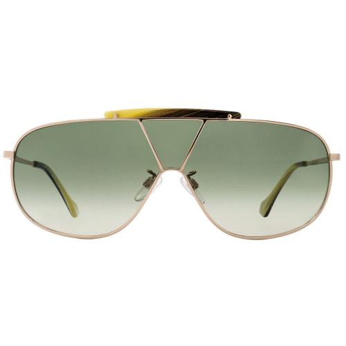 Balenciaga BA30 28P Gold Shield Green Non-polarized 66mm Women`s Sunglasses