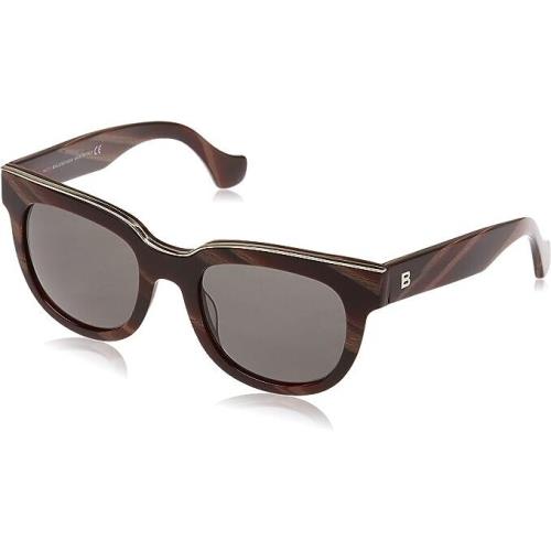 Balenciaga BA60 64A Brown Square Gray Non-polarized 52-21-140 Women`s Sunglasses