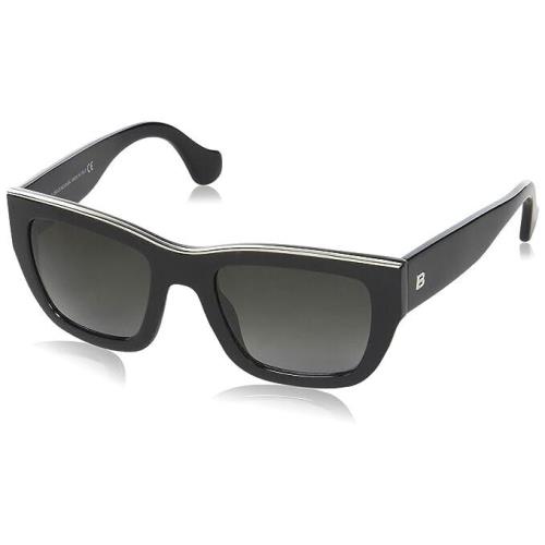 Balenciaga BA59 01B Black Square Gray Non-polarized 52-21-140 Women`s Sunglasses