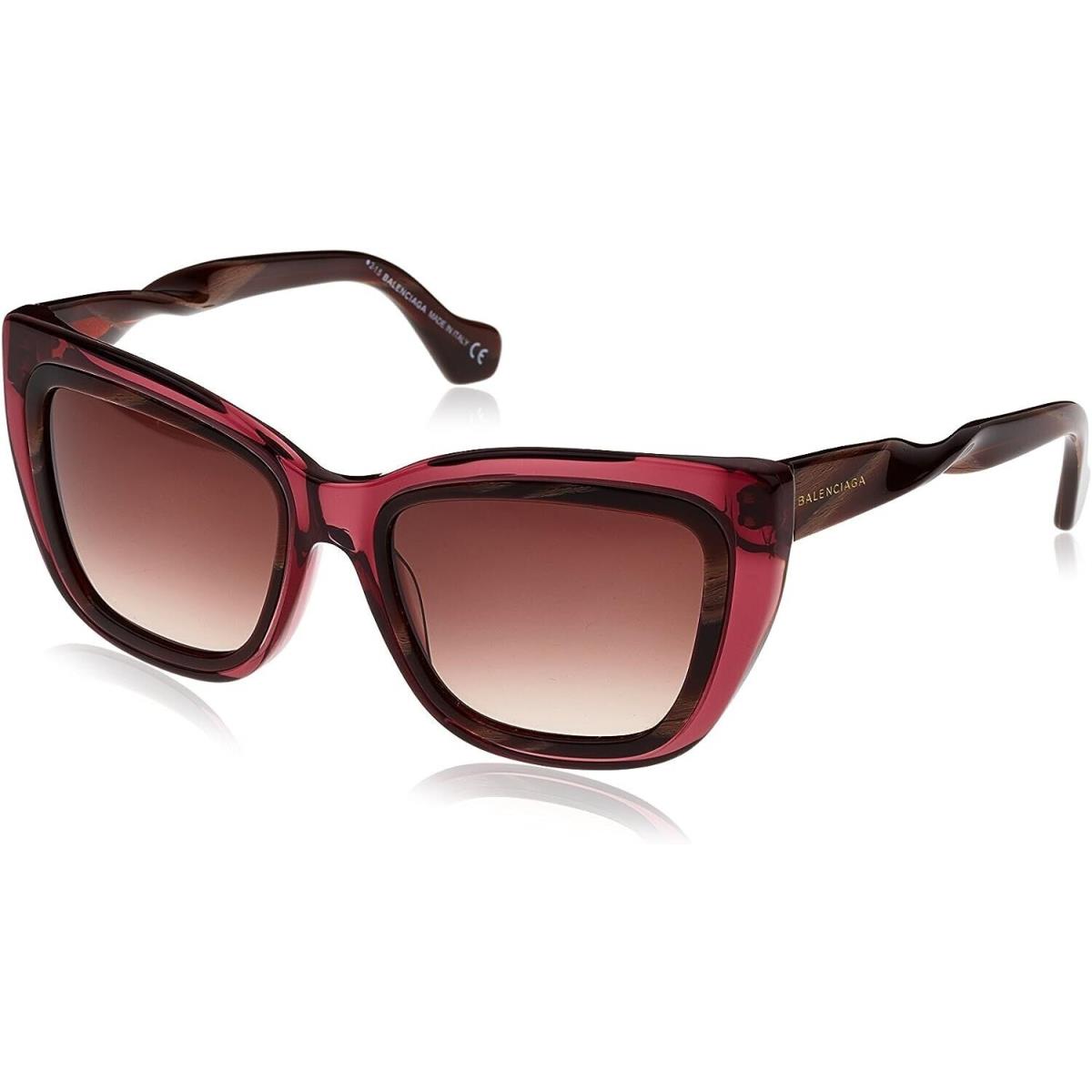 Balenciaga BA27 83F Transparent Violet Cat Eye Brown Gradient Women`s Sunglasses
