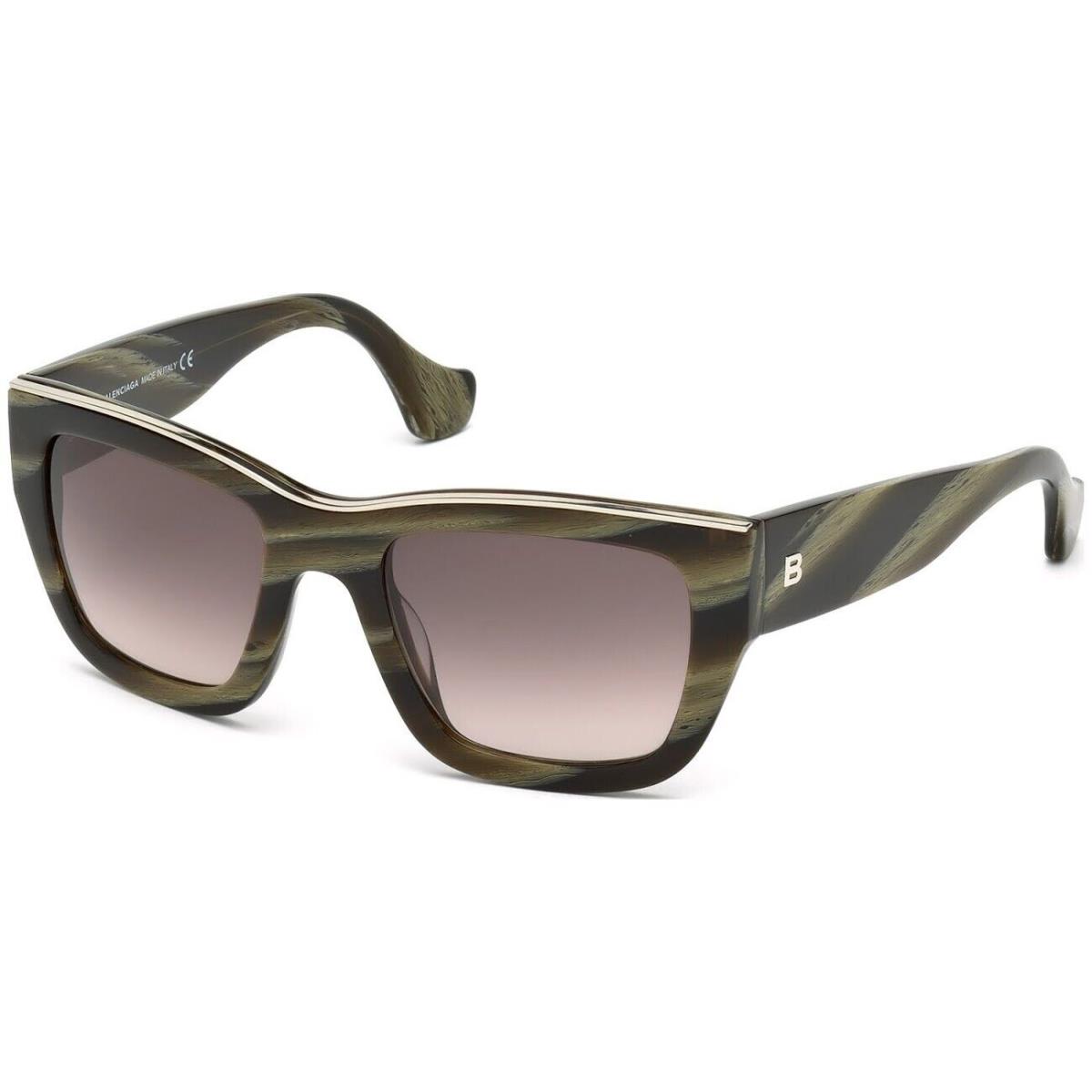 Balenciaga BA59 61Z Green Square Purple Non-polarized 52mm Women`s Sunglasses