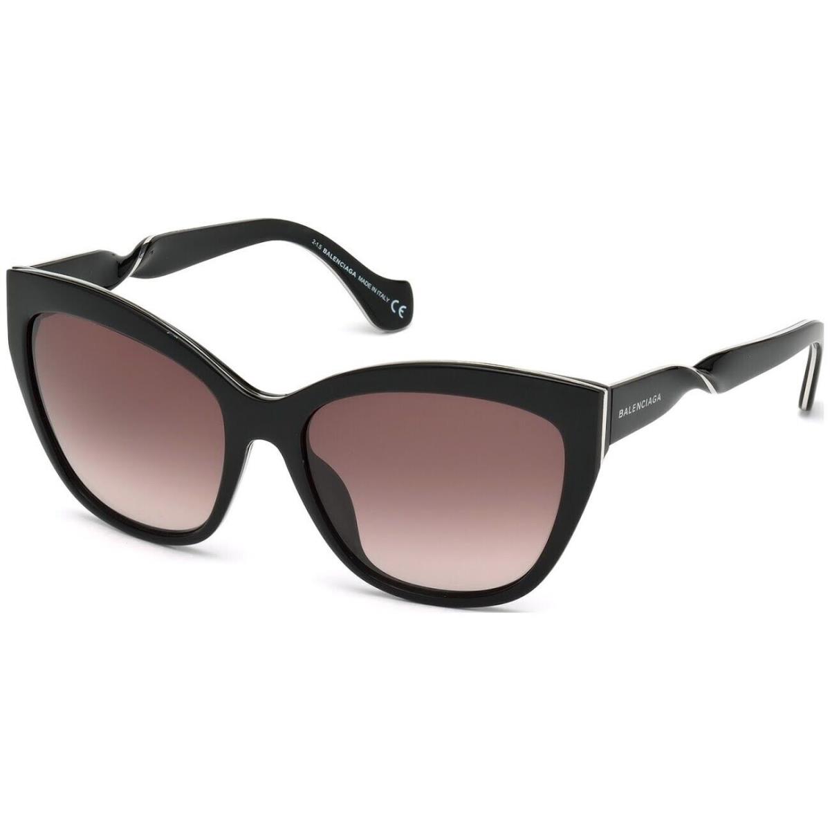 Balenciaga BA52 01Z Black Cat Eye Violetgradient 56-17-140mm Women`s Sunglasses