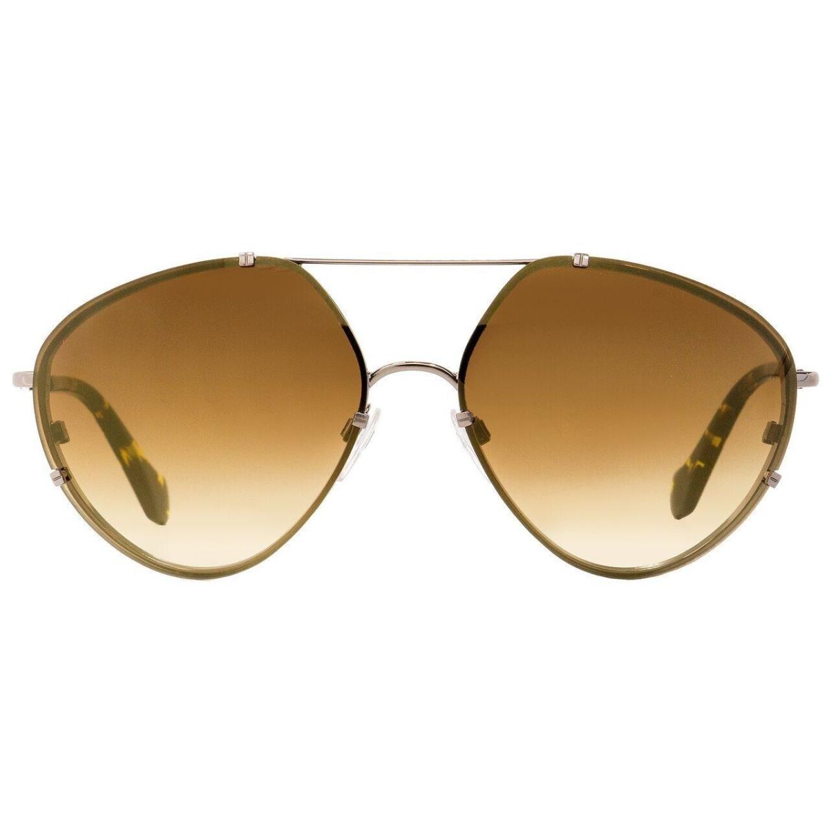 Balenciaga BA85 14G Gold Round Brown Mirror Non-polarized Women`s Sunglasses