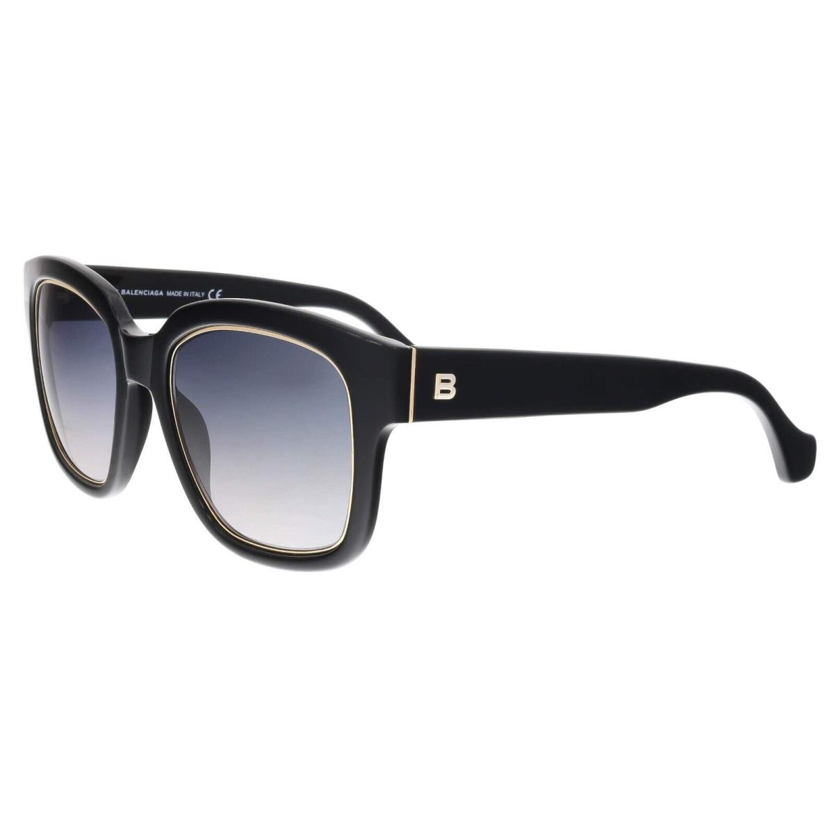 Balenciaga BA50 01B Black Square Gray Gradient Non-polarized 52mm Sunglasses