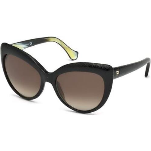 Balenciaga BA0058 05K Black Cat Eye Brown Gradient 56-17-140 Women`s Sunglasses