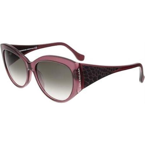 Balenciaga BA0023 81B Shiny Violet Butterfly Smoke Gradient 58-16-140 Sunglasses
