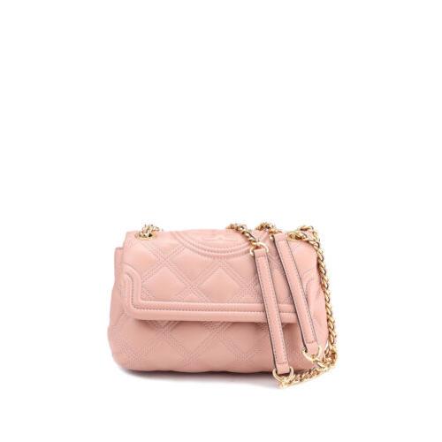 Tory Burch Fleming Soft Convertible Leather Shoulder Bag Pink Moon