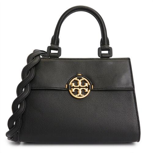 Tory Burch Miller Top Handle Handbag Crossbody Strap Leather Satchel Black