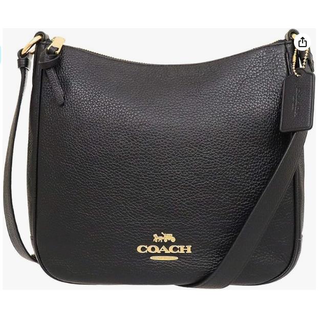 Coach Ellie Gold/black Refined Pebble Leather File Bag/crossbody C1648 - CB5