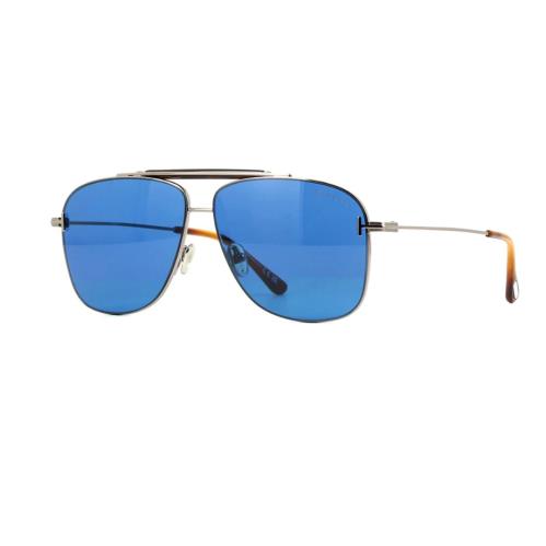 Tom Ford Jaden FT1017 14V Sunglasses Ruthenium Frame Blue Lenses 60mm