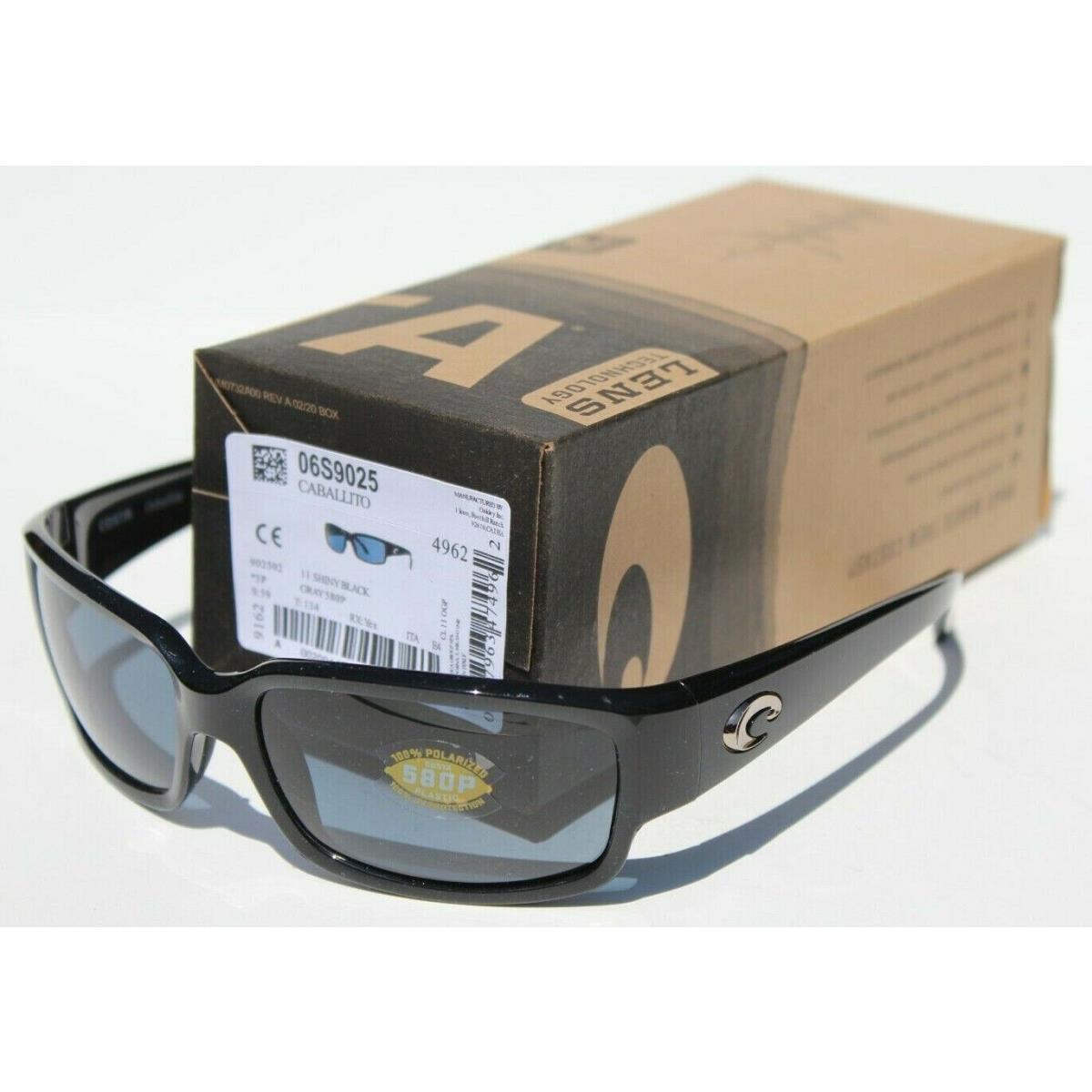 Costa Del Mar Caballito 580 Polarized Sunglasses Black/gray