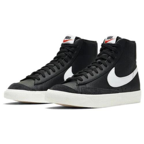 Nike Blazer Mid `77 Vintage BQ6806-002 Men Black White Leather Skate Shoes BTV51 - Black White
