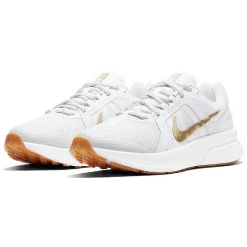 Nike Run Swift 2 CU3528-010 Women`s White Gold Running Sneaker Shoes REF103