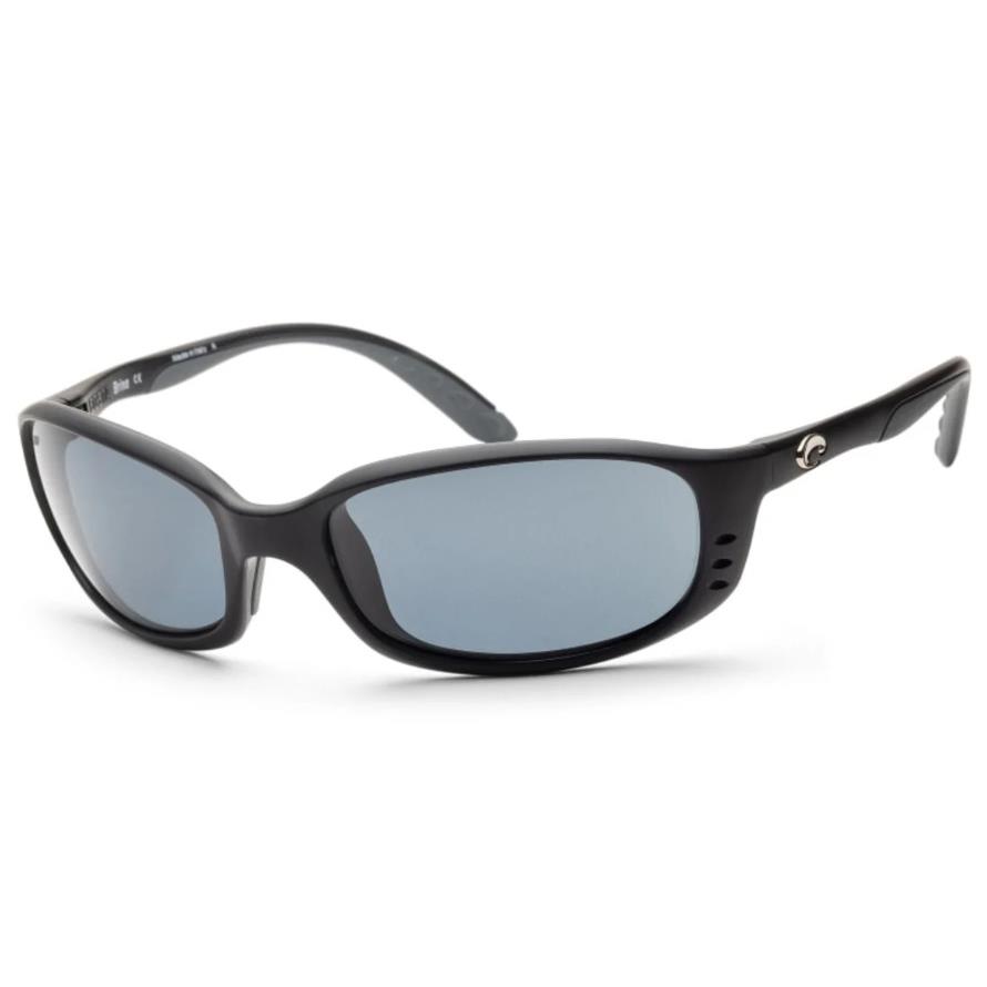 Costa Del Mar Brine Men`s Sunglasses BR11OGP Black Frame/gray Plastic 580p Lens