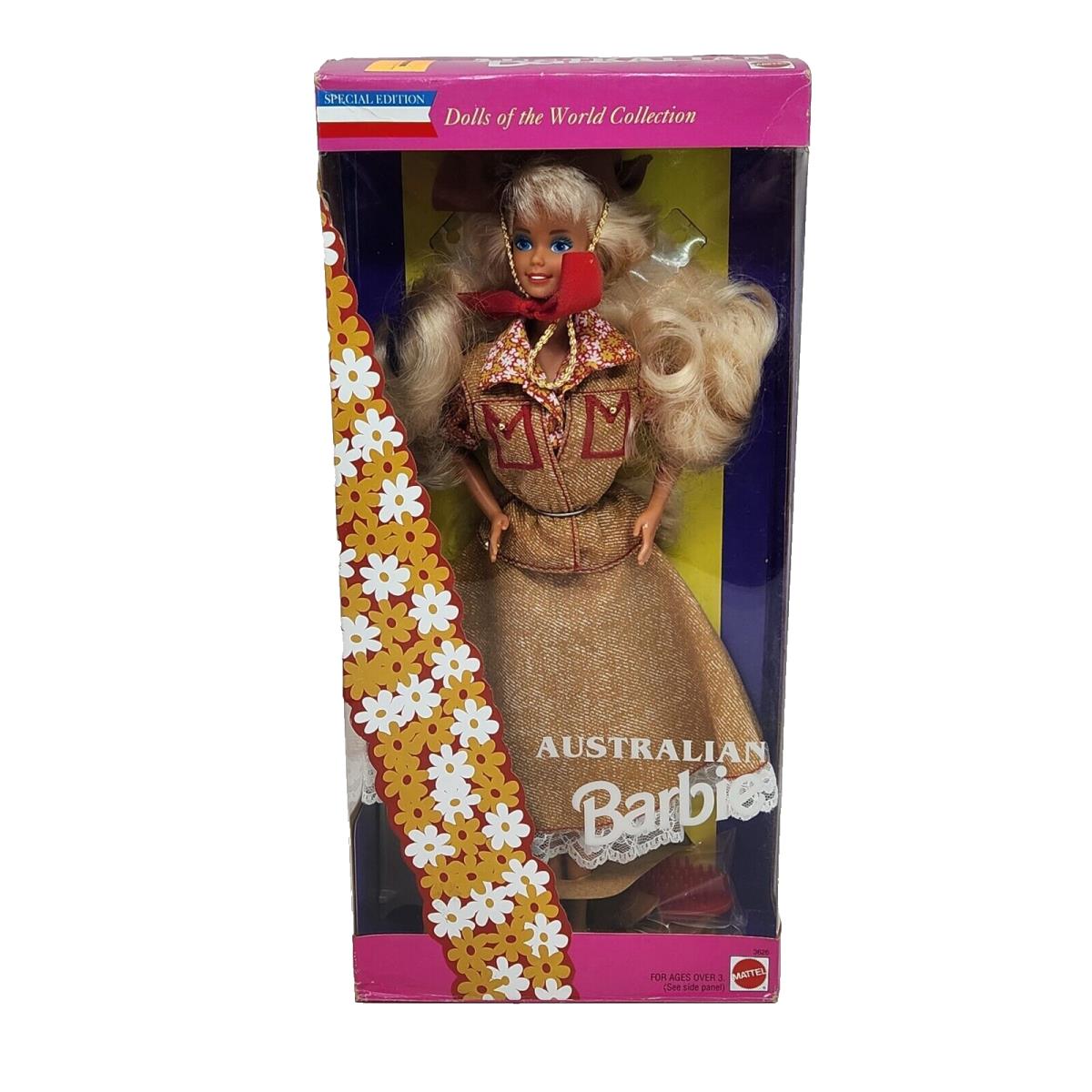 Vintage 1992 Mattel Australian Barbie Doll OF The World Box 3626