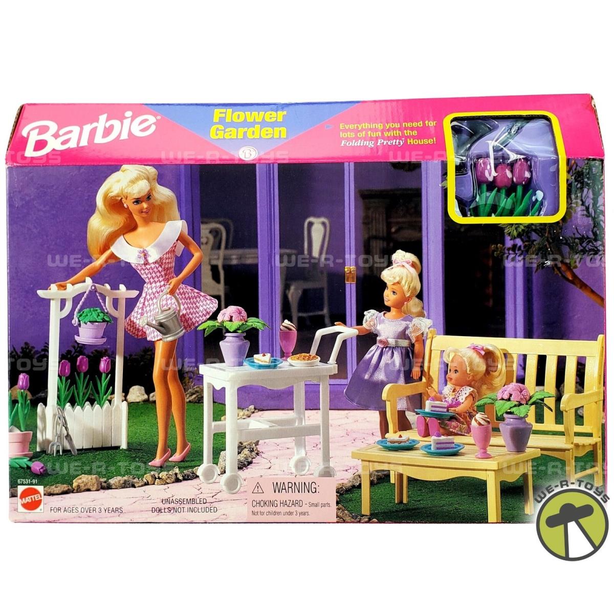 Barbie Flower Garden Playset For Folding Pretty House 1997 Mattel 67531 Nrfb