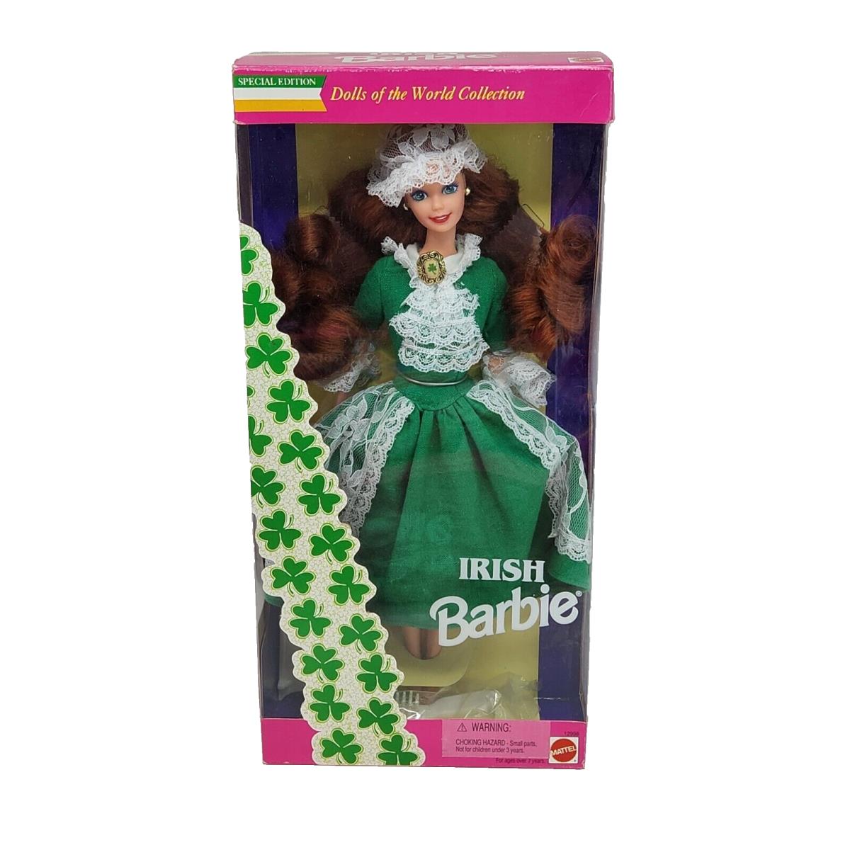Vintage 1994 Mattel Irish Barbie Doll OF The World IN Box 12998