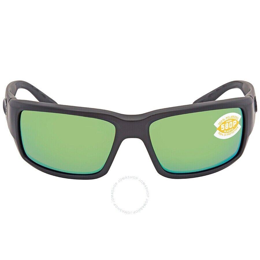 Costa Del Mar TF 01 Ogmp Fantail Sunglasses Green Mirror 580P Polarized 59mm - Black / Green, Frame: Black, Lens: Green