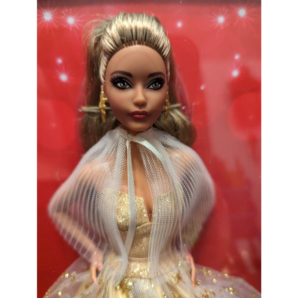 Holiday Barbie 2023 35th Anniversary Light Brown Hair