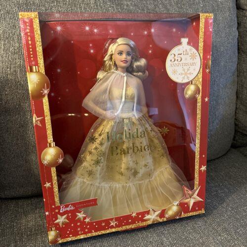 2023 Holiday Barbie Collector Doll 35th Anniversary Golden Gown and Blonde Hair