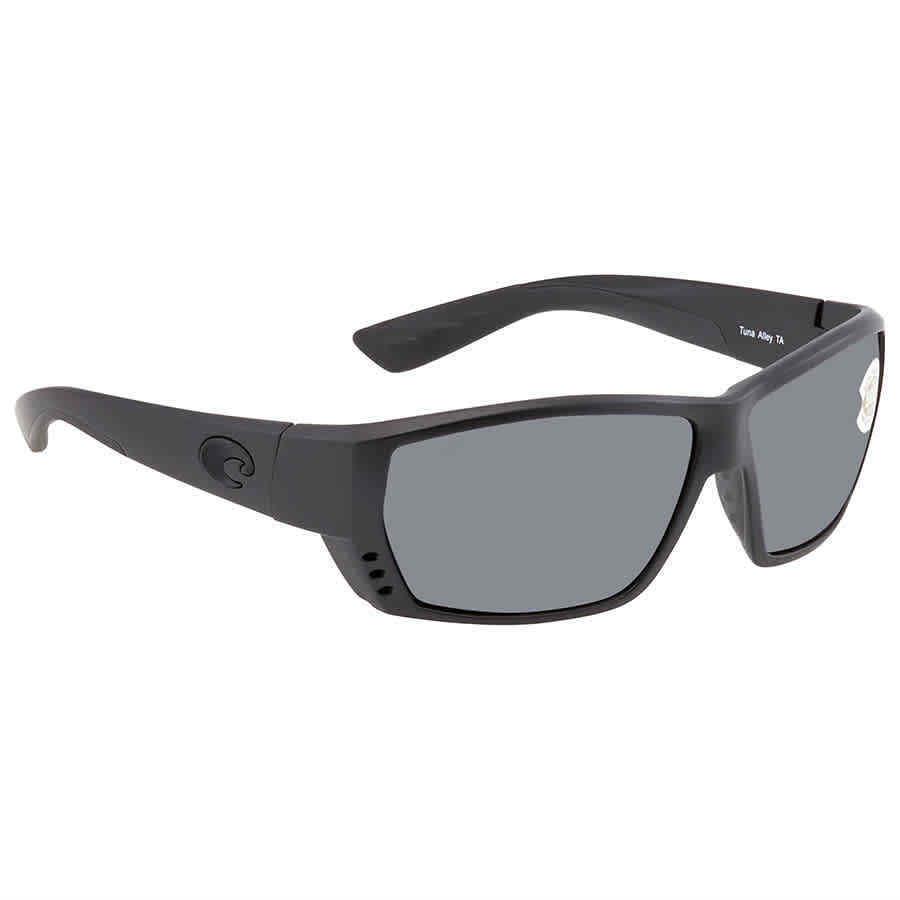 Costa Del Mar Tuna Alley Gray Polarized Polycarbonate Men`s Sunglasses TA 01 Ogp - Frame: Black, Lens: Gray