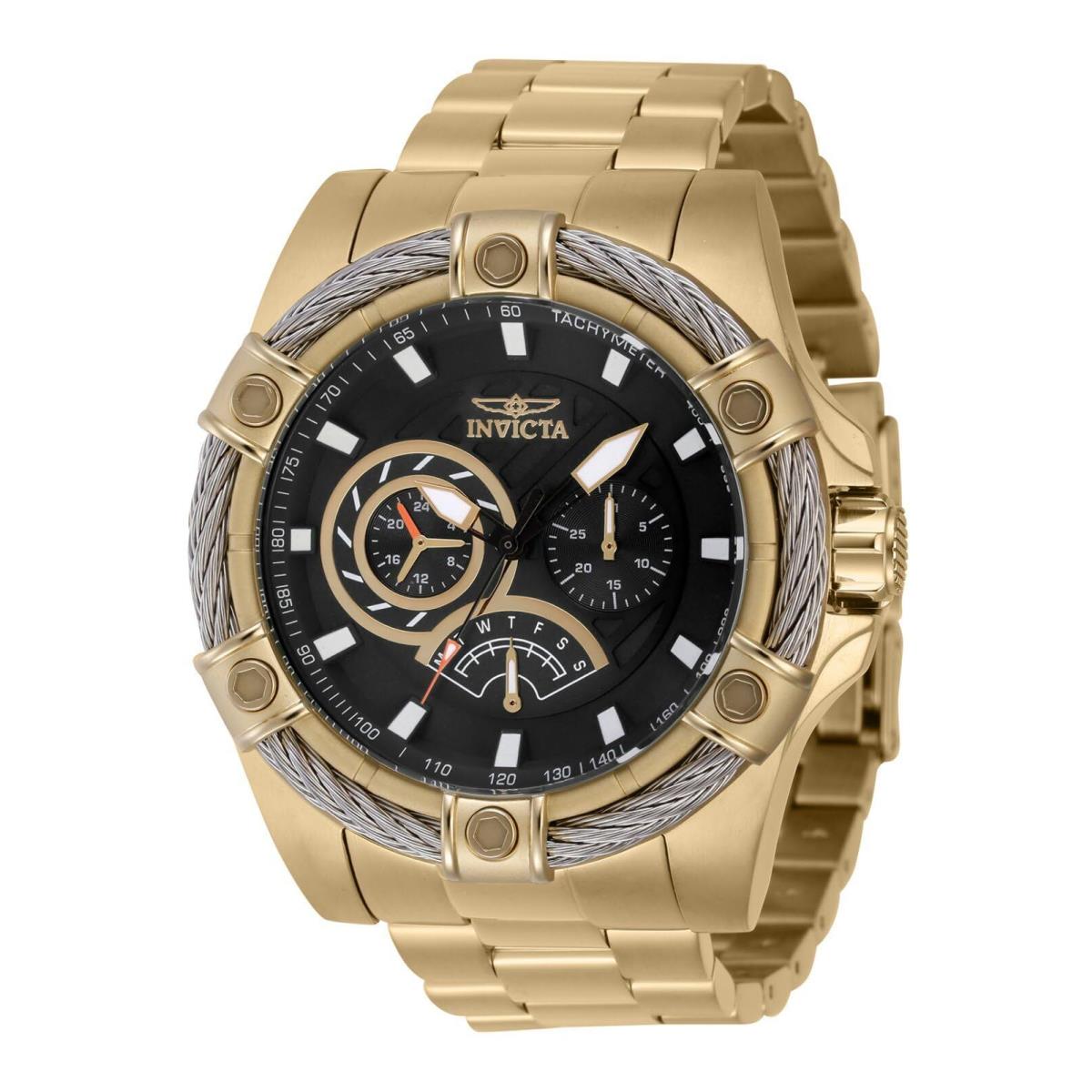 Invicta Men`s Bolt 52mm Stainless Steel Quartz Watch Gold Model: 46868