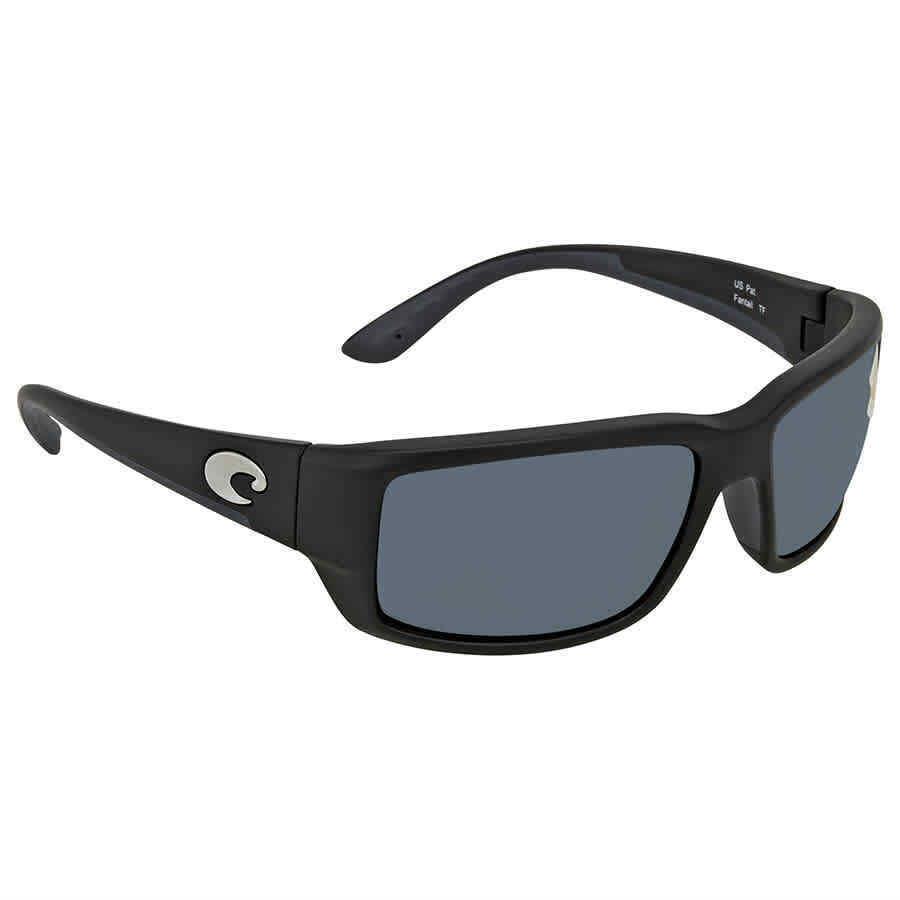 Costa Del Mar Fantail Grey Polarized Polycarbonate Men`s Sunglasses TF 11 Ogp 59 - Frame: Black, Lens: Gray