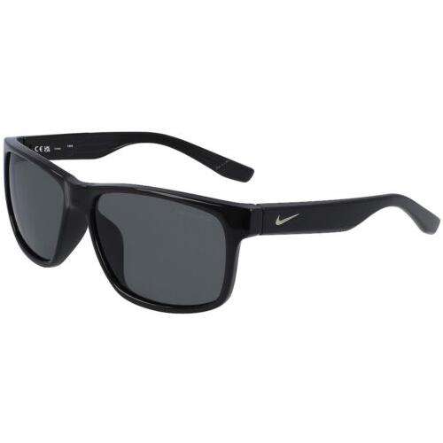 Nike Cruiser P Polarized Men`s Shiny Black Square Sport Sunglasses - FQ4678 010