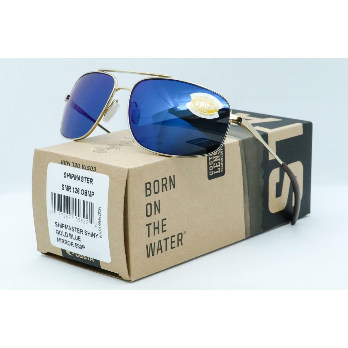 Costa Del Mar Shipmaster Sunglasses Gold Frame / Blue Mirror 580P Polarized Lens