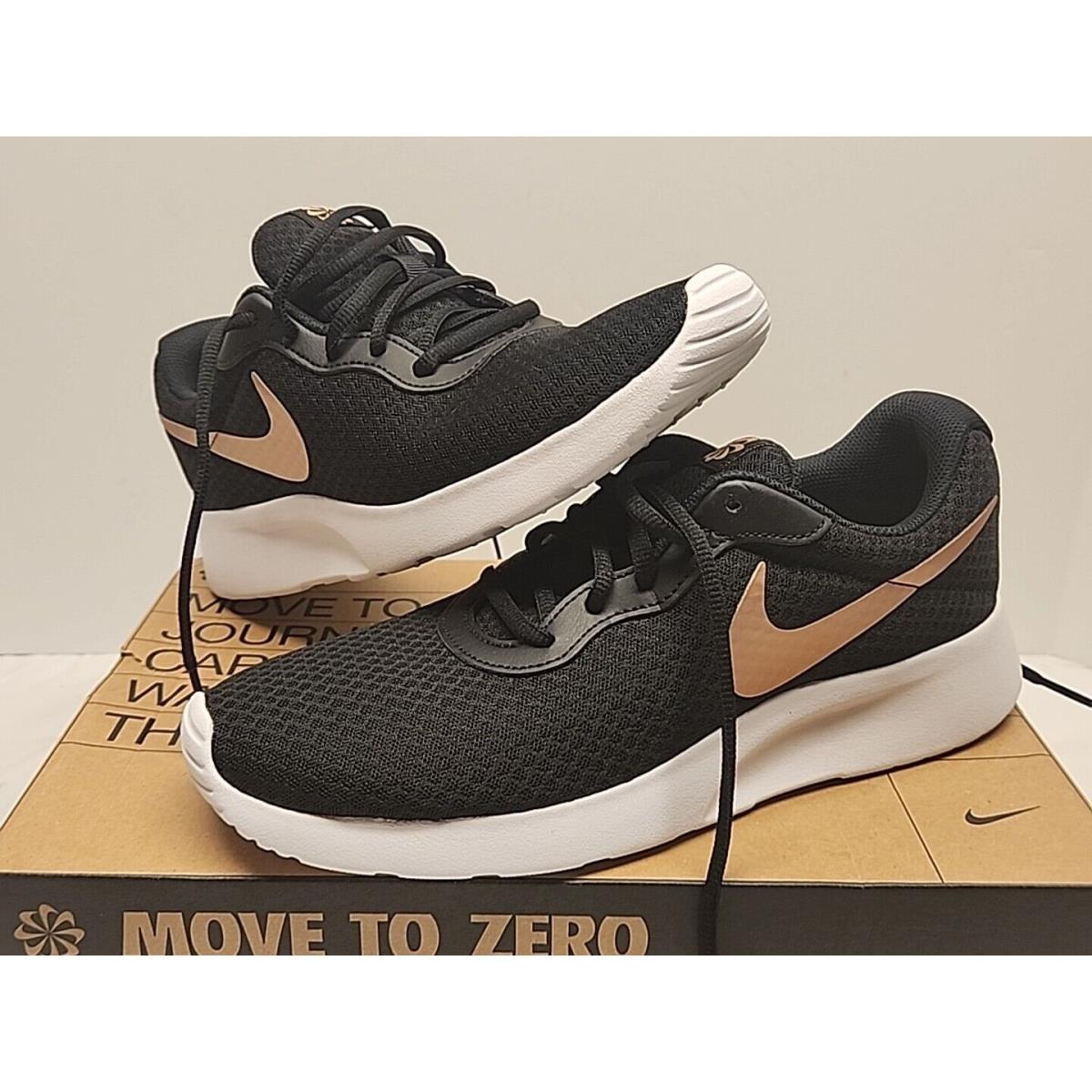 Women`s Nike Tanjun Running Low Top Shoes Black / Bronze DJ6257-001 Size 11 - Black