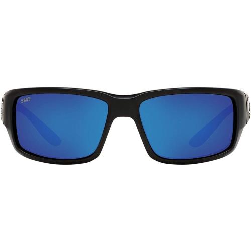 Costa Del Mar Fantail Sunglasses Polarized Matte Black Blue Mirror 59mm - Frame: Black, Lens: Blue