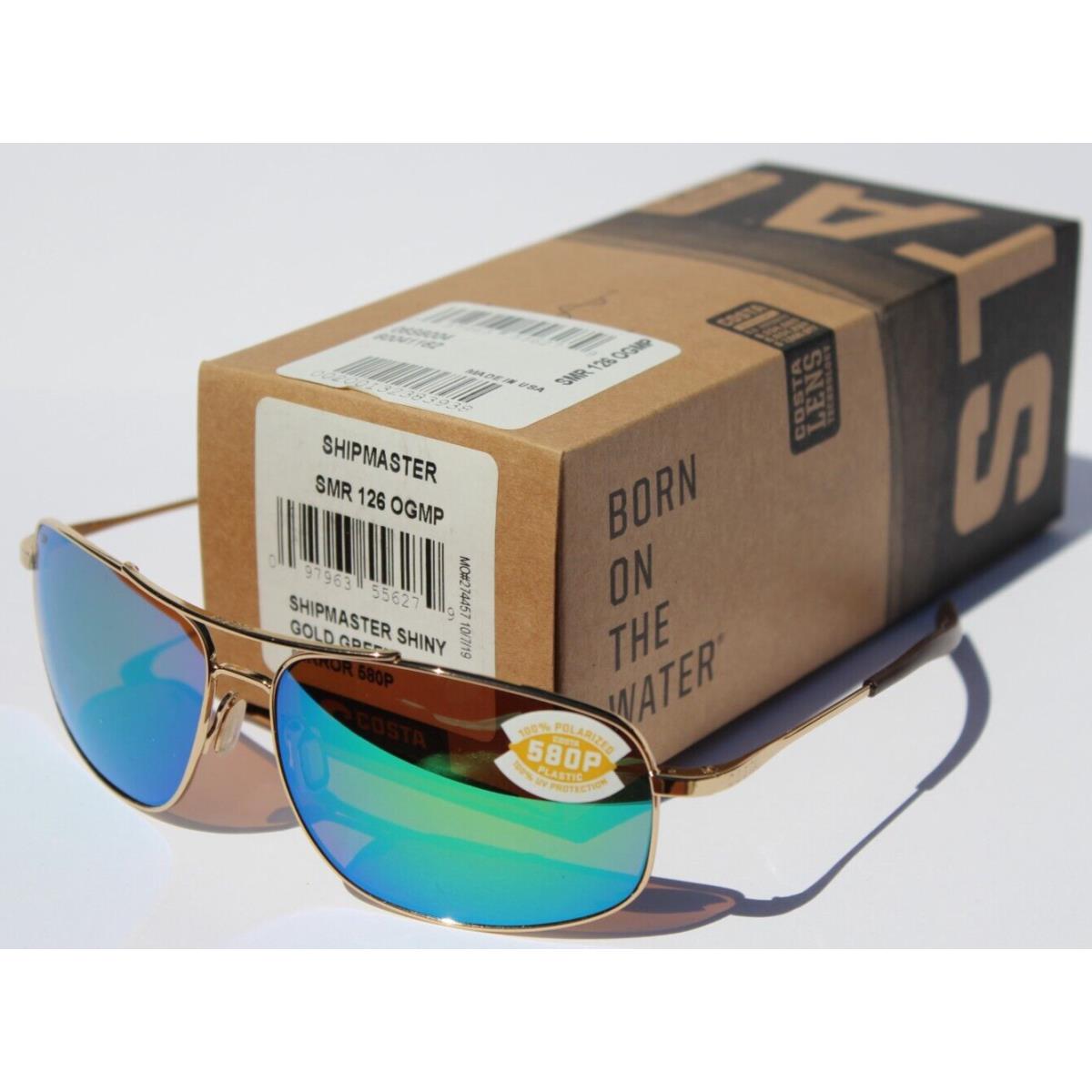 Costa Del Mar Shipmaster 580P Polarized Sunglasses Shiny Gold/green Mirror