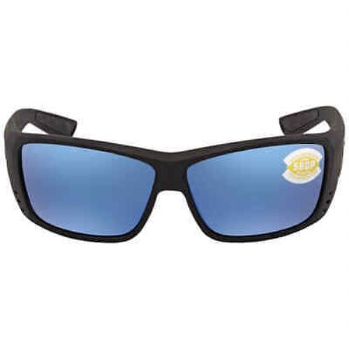Costa Del Mar Cat Cay Blue Mirror Polarized Polycarbonate Men`s Sunglasses AT 01 - Frame: Black, Lens: Blue