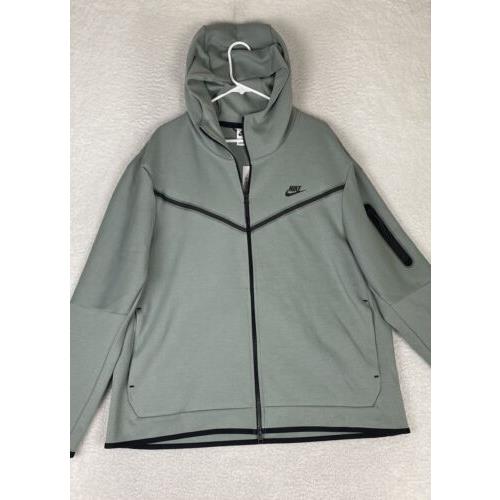 Nike Tech Fleece Full-zip Hoodie Mica Green CU4489-330 Men`s Size Xxl