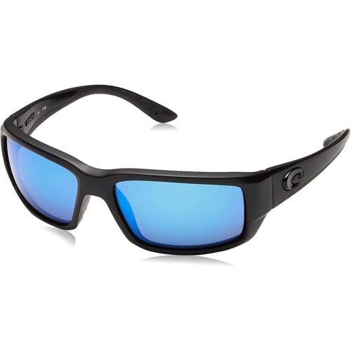 Costa Del Mar Fantail Sunglasses Blackout Frame Blue Mirror 59mm Glass Lens